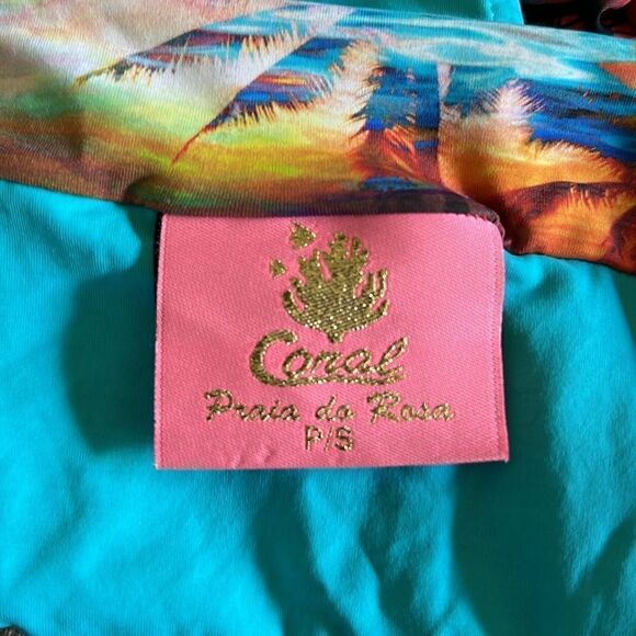 Brazilian Conal  Tropical Tie Dye Cheeky Bikini Swim set Made in Brazil Sz S - Picture 5 of 6